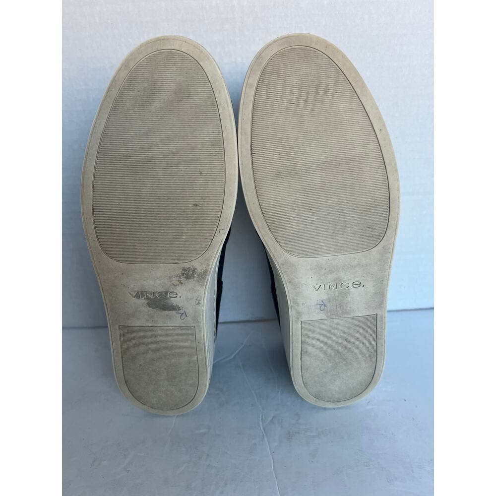 Vince Warren Black Suede White Platform Round Toe Slip On‎ Skate Sneaker Shoes 7 - Picture 12 of 13